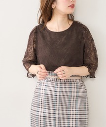 natural couture | 袖口スカラップフラワーレースブラウス(シャツ/ブラウス)