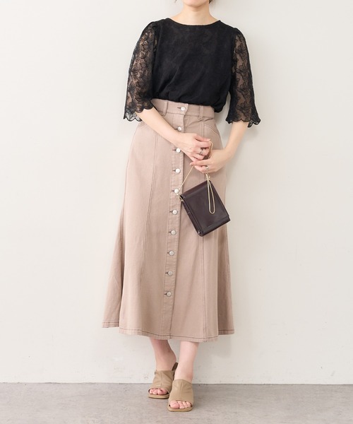 natural couture(ナチュラルクチュール)の「袖口スカラップフラワーレースブラウス(シャツ/ブラウス・レディース・アイボリー/ブラック/ブラウン/ピンク・FREE)」の20枚目の写真