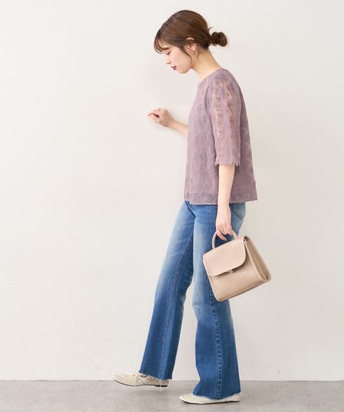 natural couture(ナチュラルクチュール)の「袖口スカラップフラワーレースブラウス(シャツ/ブラウス・レディース・アイボリー/ブラック/ブラウン/ピンク・FREE)」の16枚目の写真