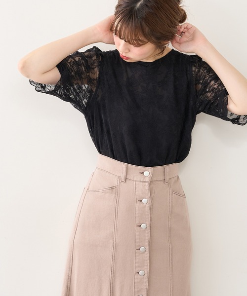 natural couture(ナチュラルクチュール)の「袖口スカラップフラワーレースブラウス(シャツ/ブラウス・レディース・アイボリー/ブラック/ブラウン/ピンク・FREE)」の18枚目の写真