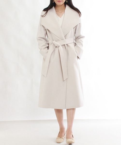 TRUDEA（トルディア）の「【プレミアムカシミア】ビッグカラーコート（その他アウター・レディース・ブラック/ピンクベージュ/モカ/キャメル・LARGE/MEDIUM）」の4枚目の写真