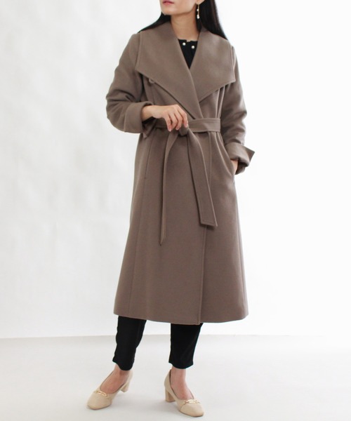 TRUDEA（トルディア）の「【プレミアムカシミア】ビッグカラーコート（その他アウター・レディース・ブラック/ピンクベージュ/モカ/キャメル・LARGE/MEDIUM）」の22枚目の写真