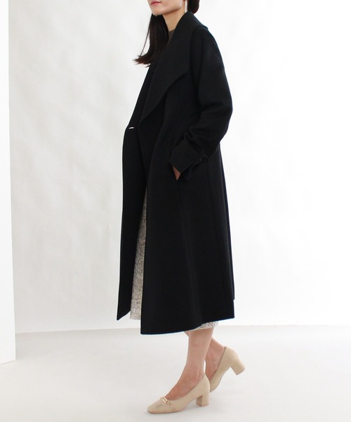 TRUDEA（トルディア）の「【プレミアムカシミア】ビッグカラーコート（その他アウター・レディース・ブラック/ピンクベージュ/モカ/キャメル・LARGE/MEDIUM）」の20枚目の写真