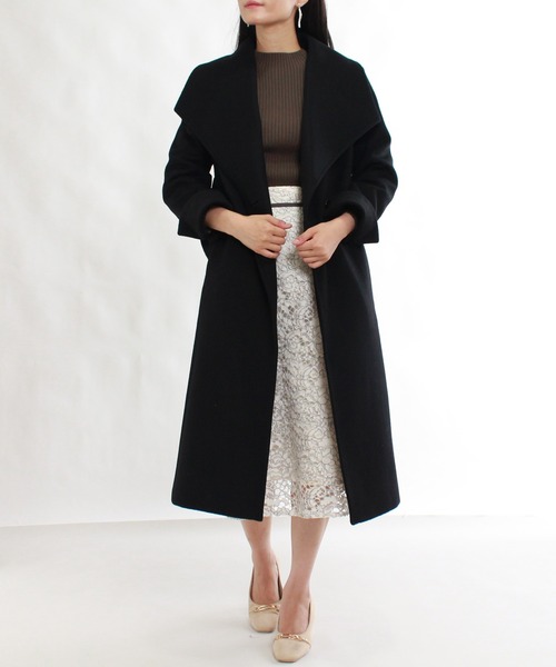 TRUDEA（トルディア）の「【プレミアムカシミア】ビッグカラーコート（その他アウター・レディース・ブラック/ピンクベージュ/モカ/キャメル・LARGE/MEDIUM）」の8枚目の写真