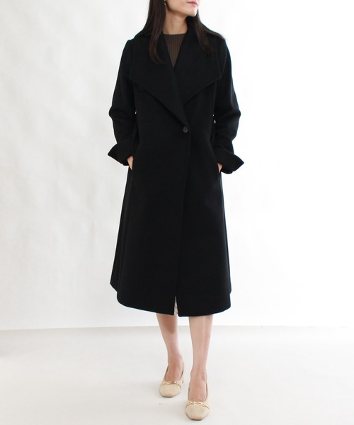 TRUDEA（トルディア）の「【プレミアムカシミア】ビッグカラーコート（その他アウター・レディース・ブラック/ピンクベージュ/モカ/キャメル・LARGE/MEDIUM）」の17枚目の写真