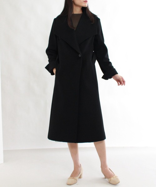 TRUDEA（トルディア）の「【プレミアムカシミア】ビッグカラーコート（その他アウター・レディース・ブラック/ピンクベージュ/モカ/キャメル・LARGE/MEDIUM）」の6枚目の写真