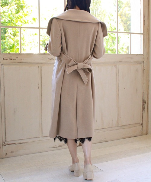 TRUDEA（トルディア）の「【プレミアムカシミア】ビッグカラーコート（その他アウター・レディース・ブラック/ピンクベージュ/モカ/キャメル・LARGE/MEDIUM）」の16枚目の写真