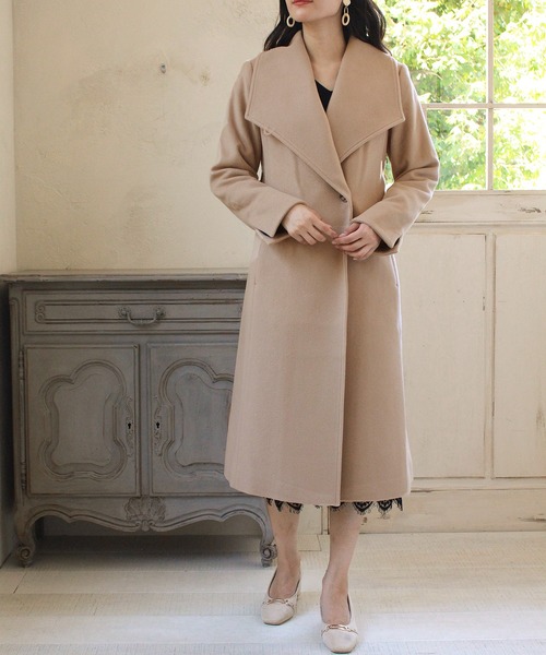 TRUDEA（トルディア）の「【プレミアムカシミア】ビッグカラーコート（その他アウター・レディース・ブラック/ピンクベージュ/モカ/キャメル・LARGE/MEDIUM）」の5枚目の写真