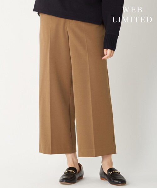 J.PRESS（ジェイプレス）の「【WEB限定カラーあり・洗える】NEWESTバックピーチ ワイドパンツ（その他パンツ・レディース・ピンク系/ブラック系/黄土色系/ブラウン系・T13/T15/T17）」の3枚目の写真