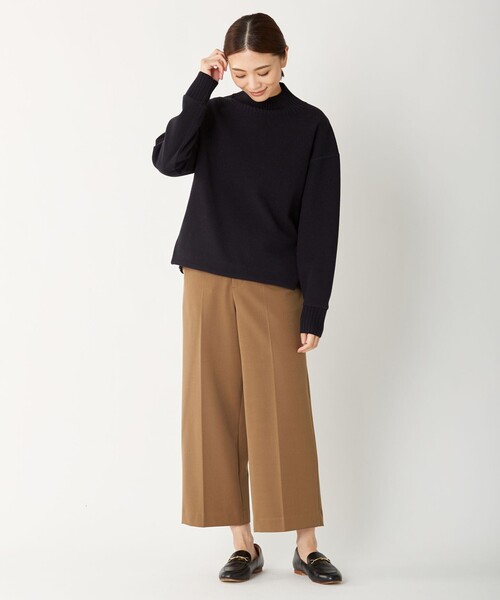 J.PRESS（ジェイプレス）の「【WEB限定カラーあり・洗える】NEWESTバックピーチ ワイドパンツ（その他パンツ・レディース・ピンク系/ブラック系/黄土色系/ブラウン系・T13/T15/T17）」の10枚目の写真