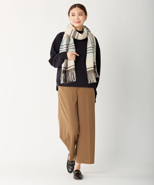 J.PRESS（ジェイプレス）の「【WEB限定カラーあり・洗える】NEWESTバックピーチ ワイドパンツ（その他パンツ・レディース・ピンク系/ブラック系/黄土色系/ブラウン系・T13/T15/T17）」の12枚目の写真