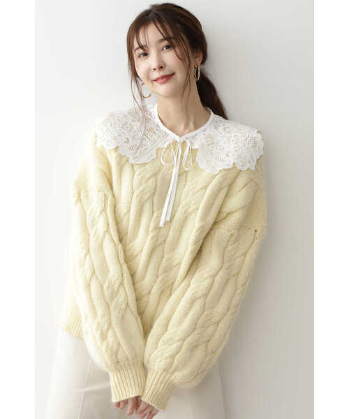 JILL STUART(ジルスチュアート)の「◆リジーケーブルニット(ニット/セーター・レディース・ホワイト/イエロー・FREE)」の21枚目の写真