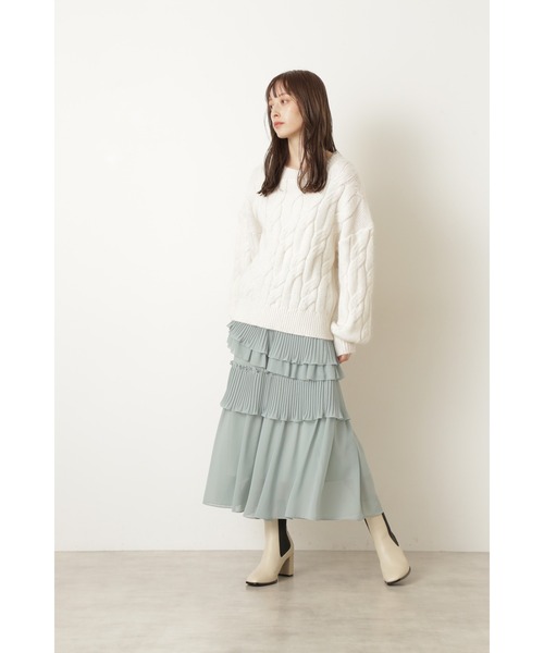 JILL STUART(ジルスチュアート)の「◆リジーケーブルニット(ニット/セーター・レディース・ホワイト/イエロー・FREE)」の4枚目の写真