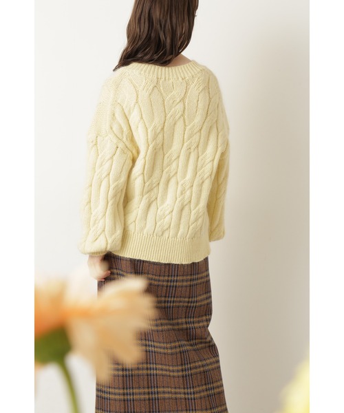 JILL STUART(ジルスチュアート)の「◆リジーケーブルニット(ニット/セーター・レディース・ホワイト/イエロー・FREE)」の3枚目の写真