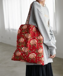 DISCOAT | フラワー切替ブロックプリントトートバッグ(トートバッグ)