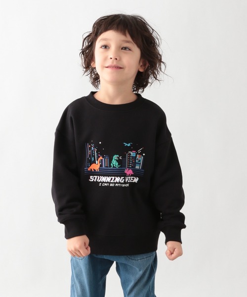 GLOBAL WORK(グローバルワーク)の「キッズ/グラフィッククルースウェット/216093(スウェット・キッズ・ライトベージュ/アイボリー/ダークグレー/ブラック/ライトグリーン/ネイビー/オフホワイト/チャコールグレー/ホワイト/ホワイト系その他3/その他/グリーン/ホワイト系その他2/その他4・160cm/130cm/140cm/120cm/110cm/150cm/100cm)」の6枚目の写真