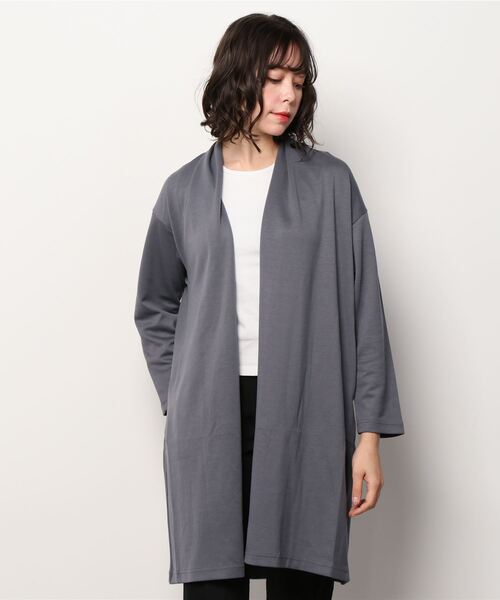 NAVY(ネイビー)の「ポンチ素材 ハンサムスウェット トッパーカーデ(カーディガン/ボレロ・レディース・ブラック/ベージュ/パープル/ブラウン・フリー)」の22枚目の写真