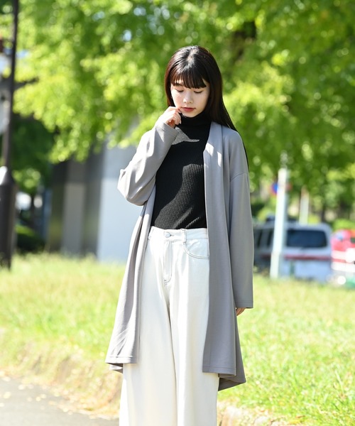 NAVY(ネイビー)の「ポンチ素材 ハンサムスウェット トッパーカーデ(カーディガン/ボレロ・レディース・ブラック/ベージュ/パープル/ブラウン・フリー)」の14枚目の写真