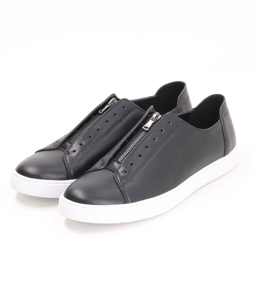 NICOLE CLUB FOR MEN（ニコルクラブフォーメン）の「フロントＺＩＰスニーカー（スニーカー・メンズ・ホワイト/ブラック・25.5cm/26.5cm/27.5cm）」の2枚目の写真