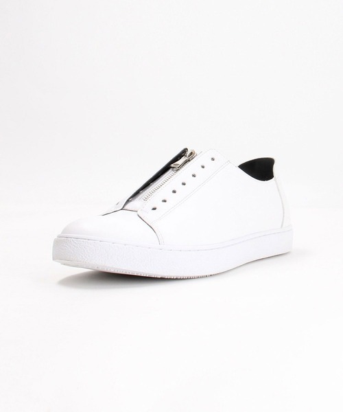 NICOLE CLUB FOR MEN（ニコルクラブフォーメン）の「フロントＺＩＰスニーカー（スニーカー・メンズ・ホワイト/ブラック・25.5cm/26.5cm/27.5cm）」の9枚目の写真