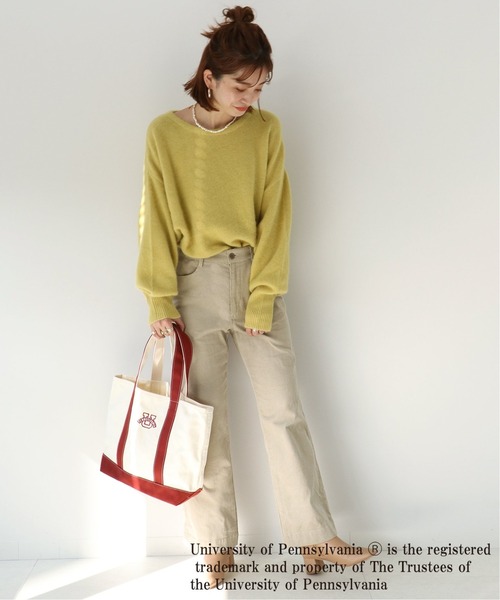 Simplicite（サンプリシテ）の「College BIGトート◆（トートバッグ・レディース・ネイビー/ブラウン/レッド・FREE）」の4枚目の写真