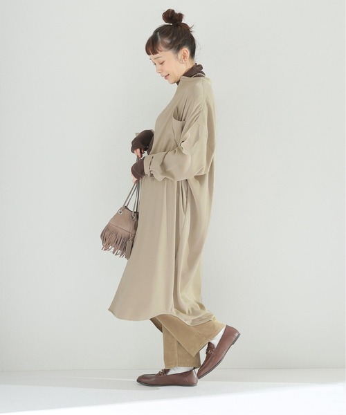 JOURNAL STANDARD relume（ジャーナルスタンダード　レリューム）の「ツイルサテンシャツワンピース（シャツワンピース・レディース・ブラック/ベージュ・FREE）」の15枚目の写真