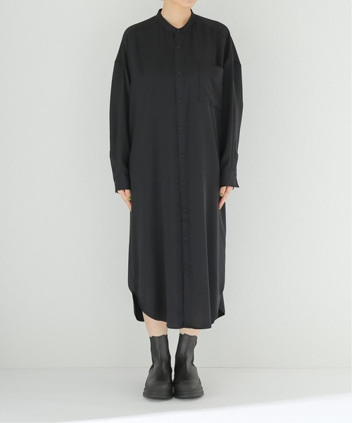 JOURNAL STANDARD relume（ジャーナルスタンダード　レリューム）の「ツイルサテンシャツワンピース（シャツワンピース・レディース・ブラック/ベージュ・FREE）」の6枚目の写真