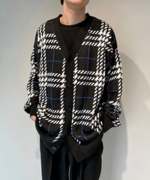 Check Drop Shoulder Oversized Cardigan WO21W3TP07 【WB ORIGINALS】