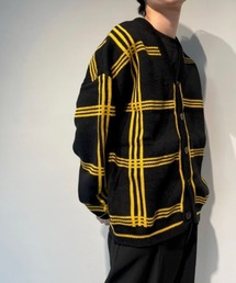 Check Drop Shoulder Oversized Cardigan WO21W3TP07 【WB ORIGINALS】