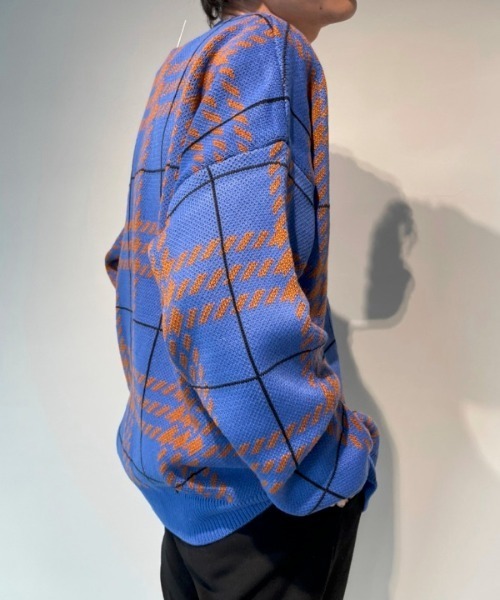 WESTBOY(ウエストボーイ)の「Check Drop Shoulder Oversized Cardigan WO21W3TP07 【WB ORIGINALS】(カーディガン/ボレロ・メンズ・イエロー/ブルー/ベージュ/ブラック/ブラック系その他・XL/L/M)」の21枚目の写真