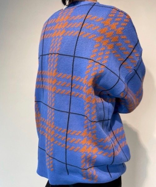 WESTBOY(ウエストボーイ)の「Check Drop Shoulder Oversized Cardigan WO21W3TP07 【WB ORIGINALS】(カーディガン/ボレロ・メンズ・イエロー/ブルー/ベージュ/ブラック/ブラック系その他・XL/L/M)」の22枚目の写真