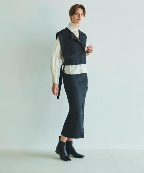 EMMA LIMBER（エマリンバー）の「Quilt Jagguard Vest（ベスト・レディース・ブラック/ベージュ・FREE）」の7枚目の写真