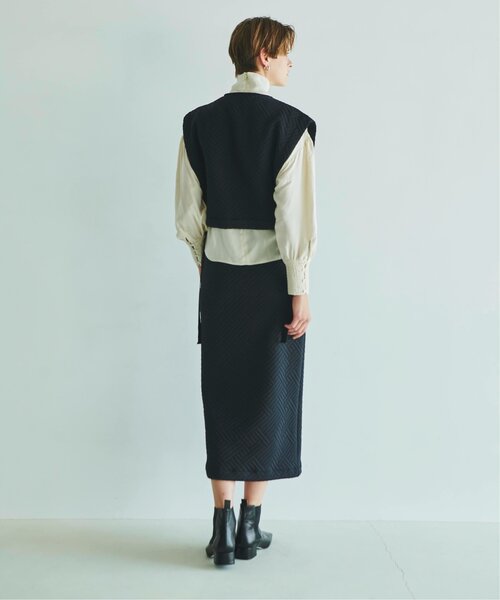 EMMA LIMBER（エマリンバー）の「Quilt Jagguard Vest（ベスト・レディース・ブラック/ベージュ・FREE）」の8枚目の写真