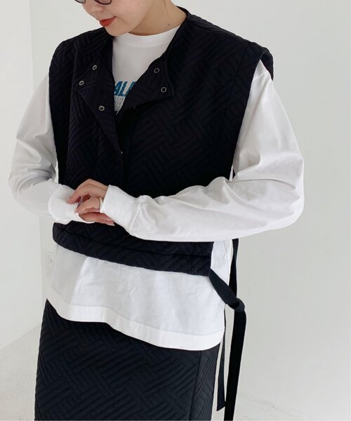 EMMA LIMBER（エマリンバー）の「Quilt Jagguard Vest（ベスト・レディース・ブラック/ベージュ・FREE）」の9枚目の写真