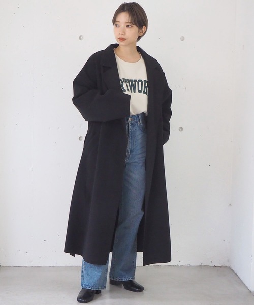 tiptop（ティップトップ）の「ダブルフェイスロングコート（チェスターコート・レディース・ブラック/ブルー/アイボリー/モカ・FREE）」の15枚目の写真