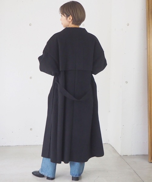 tiptop（ティップトップ）の「ダブルフェイスロングコート（チェスターコート・レディース・ブラック/ブルー/アイボリー/モカ・FREE）」の6枚目の写真