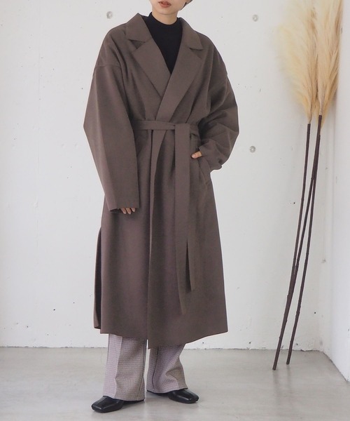 tiptop（ティップトップ）の「ダブルフェイスロングコート（チェスターコート・レディース・ブラック/ブルー/アイボリー/モカ・FREE）」の21枚目の写真