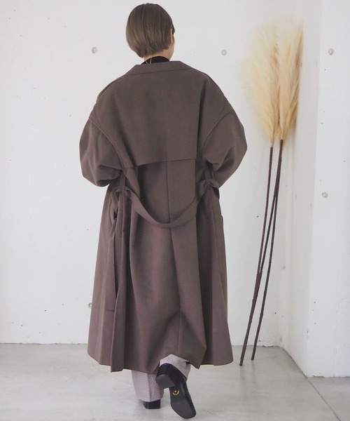 tiptop（ティップトップ）の「ダブルフェイスロングコート（チェスターコート・レディース・ブラック/ブルー/アイボリー/モカ・FREE）」の16枚目の写真