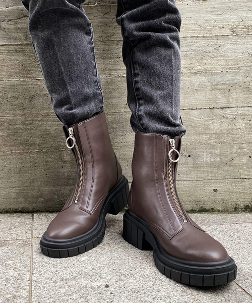 PAGEBOY(ページボーイ)の「センターZIPショートブーツ(ブーツ・レディース・ブラック/ブラウン・MEDIUM/LARGE)」の5枚目の写真