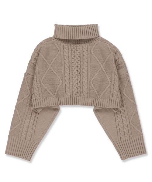 SPINNS（スピンズ）の「ショート丈 タートルネックニット（ニット/セーター・レディース・ブラック/アイボリー/グレイッシュベージュ・ONESIZE）」の15枚目の写真