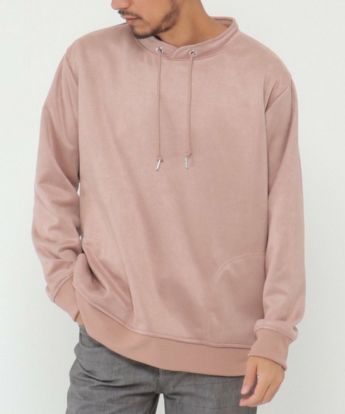 ikka（イッカ）の「清潔フェイクスエードルーイカラー（スウェット・メンズ・ミント/チャコールグレー/ブルー/ピンク/ライトグレー・S/XL/L/M）」の5枚目の写真