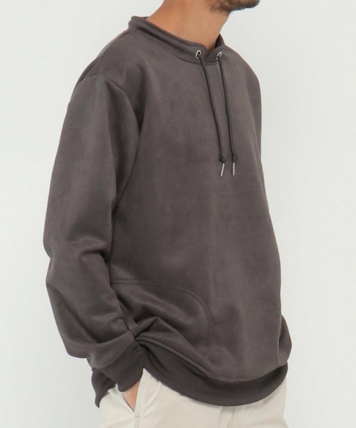 ikka（イッカ）の「清潔フェイクスエードルーイカラー（スウェット・メンズ・ミント/チャコールグレー/ブルー/ピンク/ライトグレー・S/XL/L/M）」の2枚目の写真