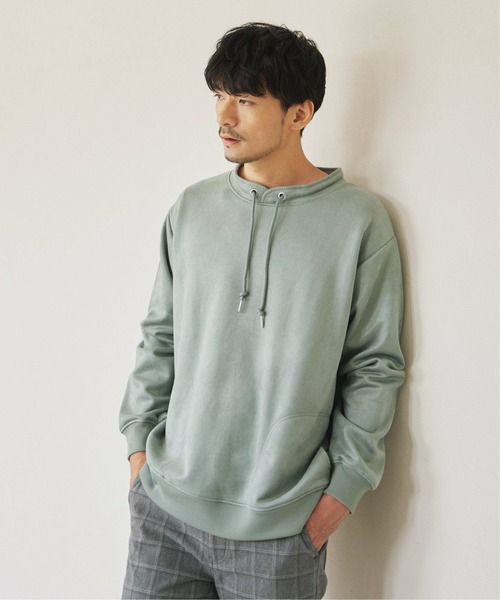 ikka（イッカ）の「清潔フェイクスエードルーイカラー（スウェット・メンズ・ミント/チャコールグレー/ブルー/ピンク/ライトグレー・S/XL/L/M）」の12枚目の写真