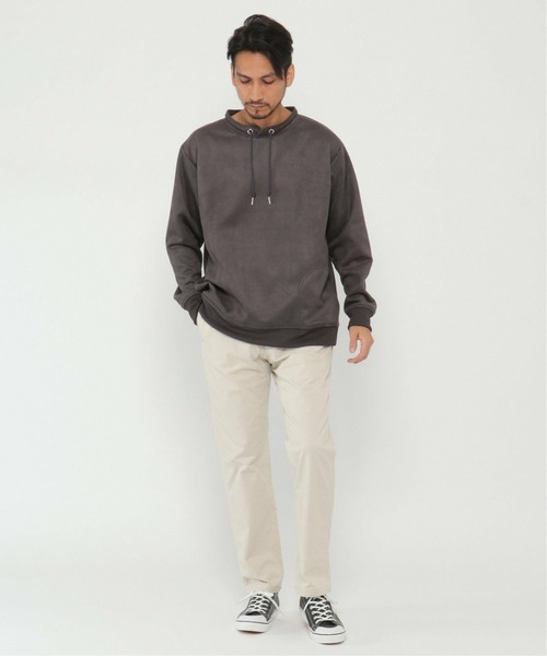 ikka（イッカ）の「清潔フェイクスエードルーイカラー（スウェット・メンズ・ミント/チャコールグレー/ブルー/ピンク/ライトグレー・S/XL/L/M）」の15枚目の写真