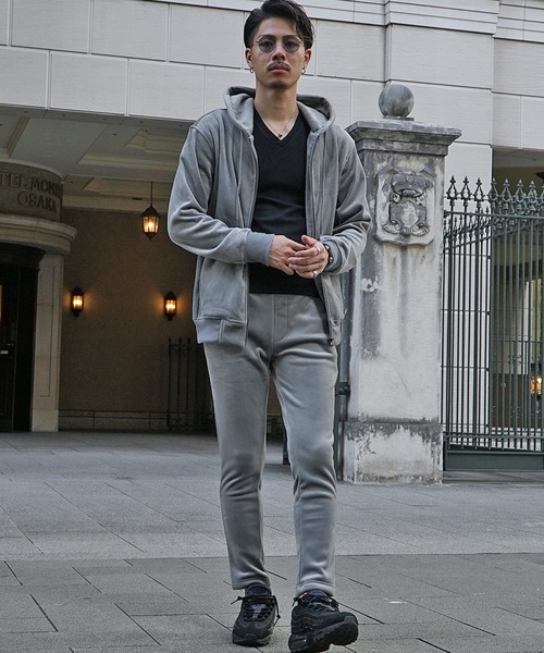 JOKER(ジョーカー)の「【上下セット】セットアップ 2点セット スウェット ベロア パーカー 春服(セットアップ・メンズ・ネイビー/グレー/ブラック/ベージュ・L/XL/M)」の10枚目の写真