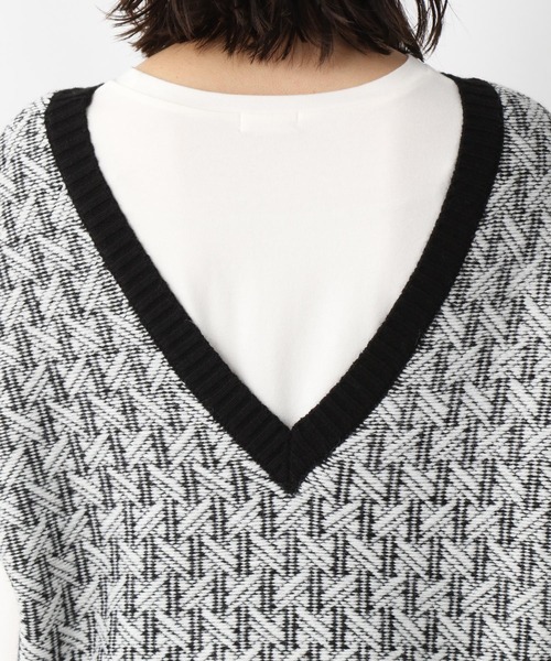 LEPSIM（レプシィム）の「マタニティ／5ゲージ幾何学柄ニットベスト　239274（マタニティウェア/グッズ・レディース・ブラック/ベージュ・FREE）」の13枚目の写真