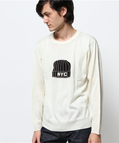 CIAOPANIC(チャオパニック)の「【Ciaopanic】毛混柄編みC/Nニット(ニット/セーター・メンズ・アイボリー/グリーン/ネイビー/チャコールグレー・LARGE/MEDIUM)」の2枚目の写真