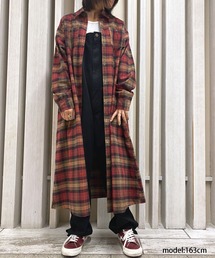 OLD BETTY'S | Flannel Check Long Shirts(ワンピース)