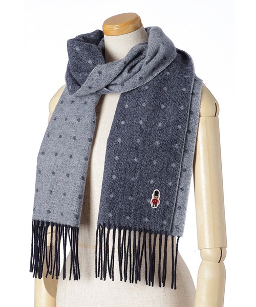 MACKINTOSH PHILOSOPHY(マッキントッシュ フィロソフィー)の「【WEB限定】ウール100% バッキンガムベアマフラー(マフラー・レディース・グレー/ダークネイビー/ネイビー/ベージュ/ダークブルー/スカイブルー/アイボリー/ライトオレンジ系/オフホワイト/レッド/イエロー/グリーン/クリアレッド・FREE)」の8枚目の写真