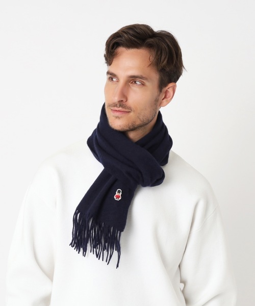 新品★マッキントッシュフィロソフィー★男女兼用バッキンガムベアマフラーニット★紺 ユニセックス】バッキンガムベア ニットマフラー【ブランドBOX